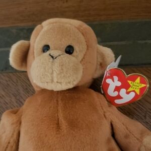 1995 VINTAGE Ty Beanie Babies Tan Monkey Plush
